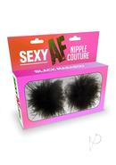 Sexy Af Marabou Nipple Couture Silicone Pasties - Black