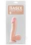 Basix Rubber Works 6.5in Dong With Suction Cup Waterproof - Flesh
